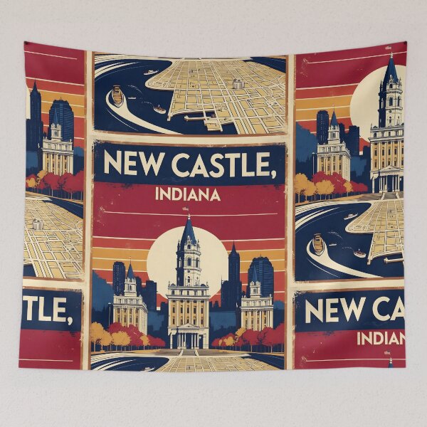Item preview, New Castle Indiana 1950s USA Vintage Travel Tourism designed and sold by TravelersGems.