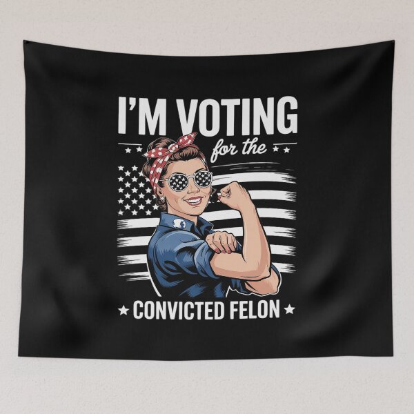 Item preview, Messy Bun Woman Im Voting For The Convicted Felon Trump  designed and sold by RsFilsingerArt.