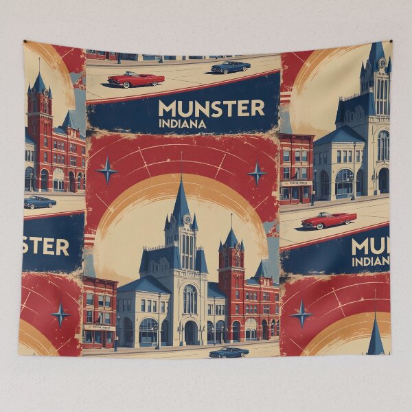 Item preview, Munster Indiana 1950s USA Vintage Travel Tourism designed and sold by TravelersGems.