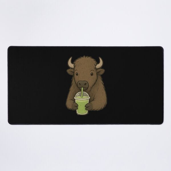 Item preview, drink matcha with cute Bison designed and sold by Ach&Koor.
