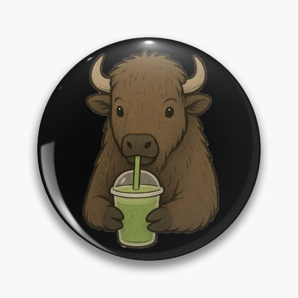 Item preview, drink matcha with cute Bison designed and sold by Ach&Koor.