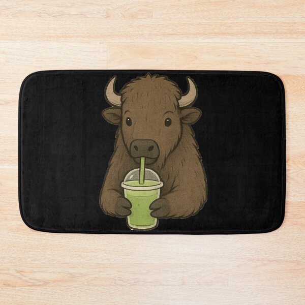 Item preview, drink matcha with cute Bison designed and sold by Ach&Koor.