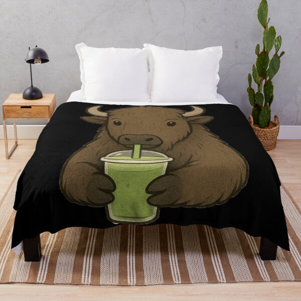 Item preview, drink matcha with cute Bison designed and sold by Ach&Koor.