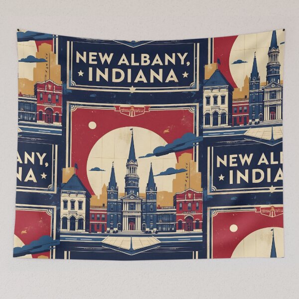 Item preview, New Albany Indiana 1950s USA Vintage Travel Tourism designed and sold by TravelersGems.