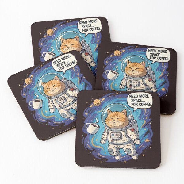 Item preview, Need More Space For Coffee - Chat Cosmonaute Humour designed and sold by Magounette.