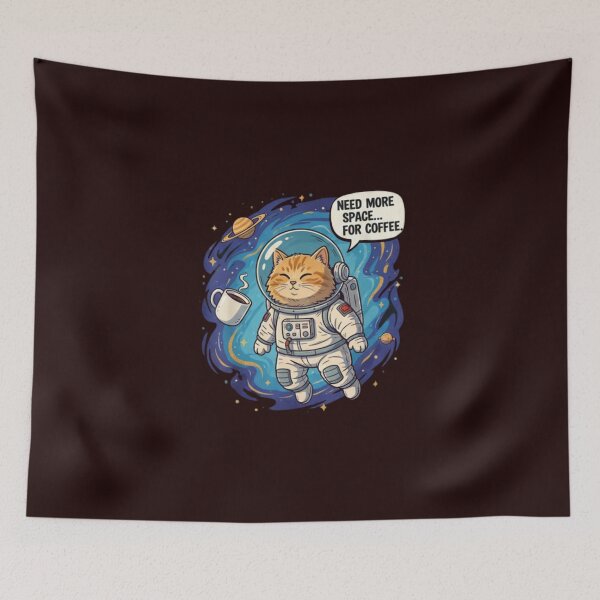 Item preview, Need More Space For Coffee - Chat Cosmonaute Humour designed and sold by Magounette.