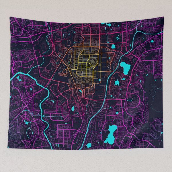Item preview, Subang Jaya City Map of Selangor, Malaysia - Neon designed and sold by deMAP.