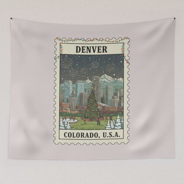 Item preview, Vintage Christmas Colorado Denver USA Stamp designed and sold by allaboutstamps.