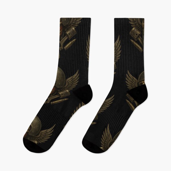 Item preview, Winged skull with black helmet and American bandana designed and sold by LaNadaYFundante.