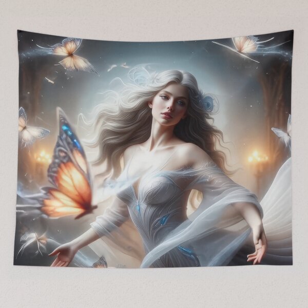 Item preview, Ethereal Woman with Beautiful Butterflies designed and sold by IZiets.