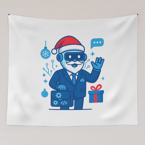Item preview, AI Businessman Santa Bot Illustration designed and sold by DigiHub Linker.