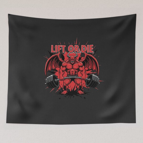 Item preview, Lift or Die – Demon Bodybuilder Deadlifting designed and sold by ReptiWorks.