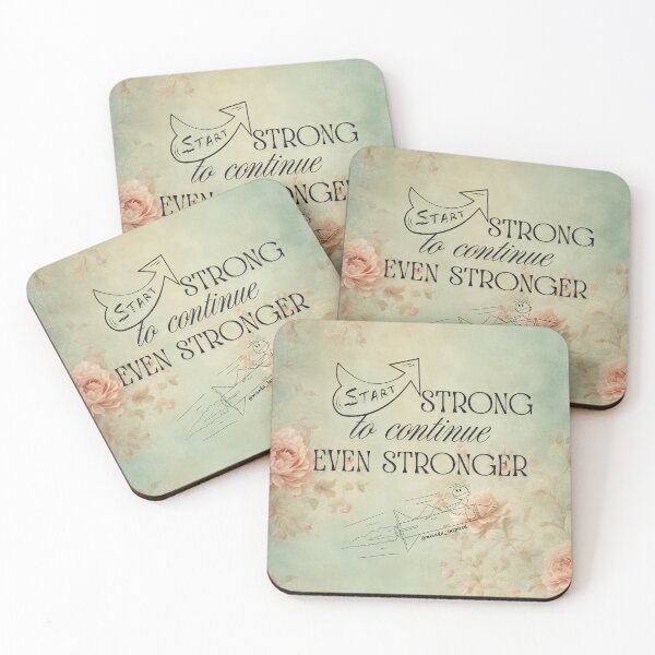 Item preview, 'Start Strong' Printable Motivational Wall Art & Merch Design designed and sold by miandu.inspired.
