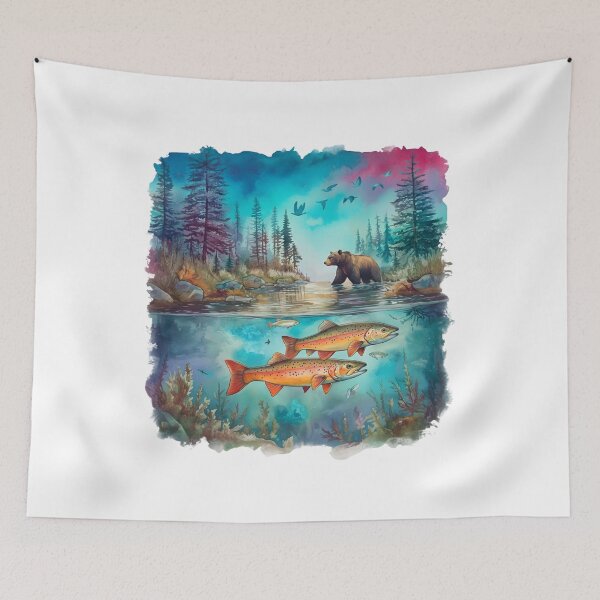 Item preview, Vintage Trout, Retro Unisex Nineties Brown Trout, Fly Fishing, Fisherman Apparel Gifts designed and sold by DesignDenDo ⭐⭐⭐⭐⭐.