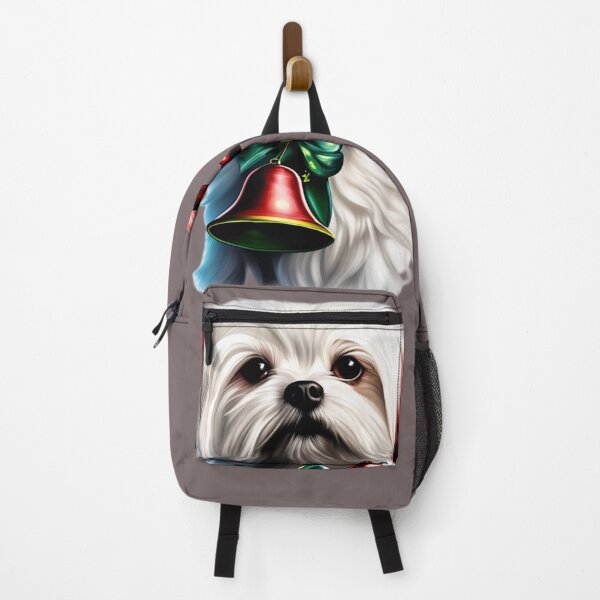 Item preview, Maltese Dog with Christmas Bell – Festive Holiday Pet Art designed and sold by Naturalite19.