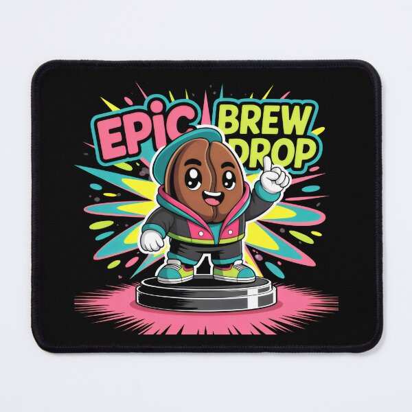 Item preview, Epic Brew Drop Retro Coffee Bean Character Design designed and sold by SplashTastic.