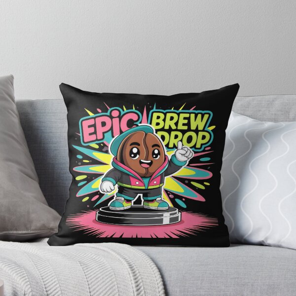 Item preview, Epic Brew Drop Retro Coffee Bean Character Design designed and sold by SplashTastic.