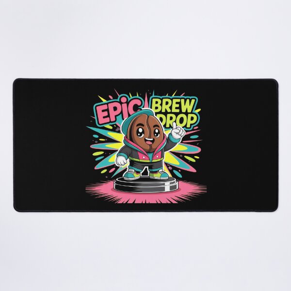 Item preview, Epic Brew Drop Retro Coffee Bean Character Design designed and sold by SplashTastic.