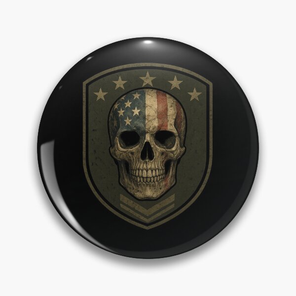 Item preview, Patriotic skull on green shield designed and sold by LaNadaYFundante.