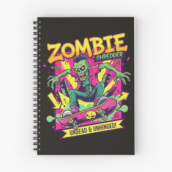 Item preview, Zombie Shredder Undead & Unhinged - Neon Skateboard Art designed and sold by AwesomeBeyondLimits.