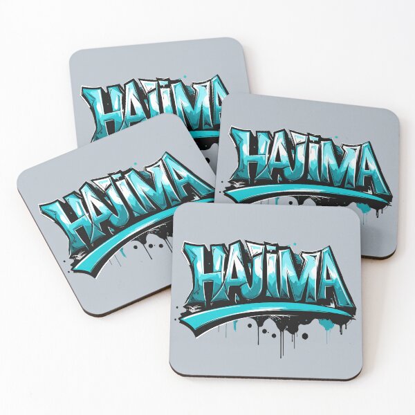 Item preview, Hajima hangul korean, streetstyle graffiti in turquoise light blue - don't do it, leave it alone designed and sold by LiskoDesign.