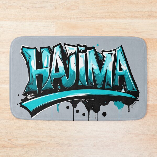 Item preview, Hajima hangul korean, streetstyle graffiti in turquoise light blue - don't do it, leave it alone designed and sold by LiskoDesign.