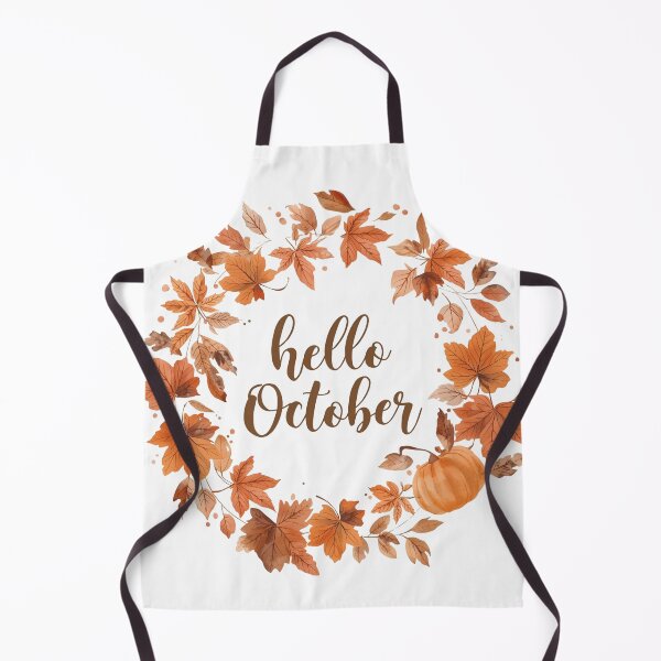 Item preview, Hello October, Pumpkin & Falling Leaves Autumn Monthly Calendar Sticker designed and sold by Moodune.
