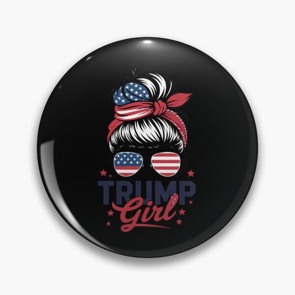 Item preview, Trump Girl Inauguration Day 2025 Messy Bun American Flag  designed and sold by RsFilsingerArt.