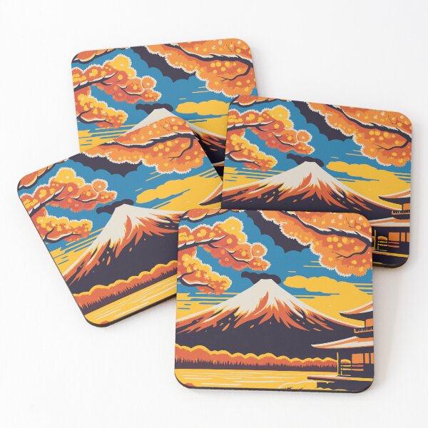 Item preview, Golden Fuji Sunset – Mount Fuji & Chureito Pagoda in Autumn Glory designed and sold by Drawings Project.