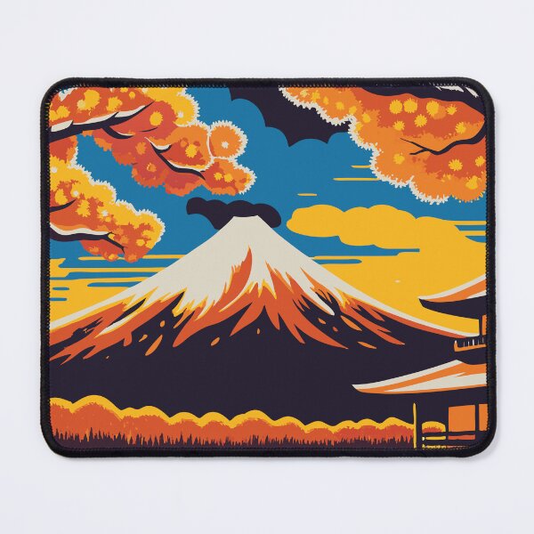 Item preview, Golden Fuji Sunset – Mount Fuji & Chureito Pagoda in Autumn Glory designed and sold by Drawings Project.