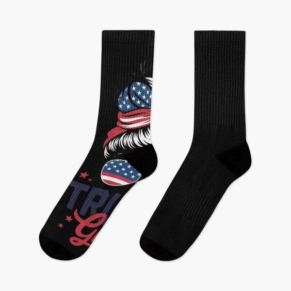 Item preview, Trump Girl Inauguration Day 2025 Messy Bun American Flag  designed and sold by RsFilsingerArt.
