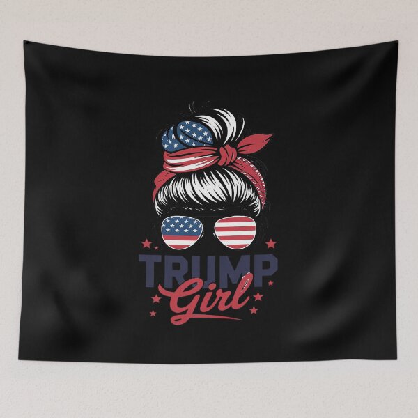 Item preview, Trump Girl Inauguration Day 2025 Messy Bun American Flag  designed and sold by RsFilsingerArt.