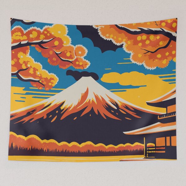 Item preview, Golden Fuji Sunset – Mount Fuji & Chureito Pagoda in Autumn Glory designed and sold by Drawings Project.