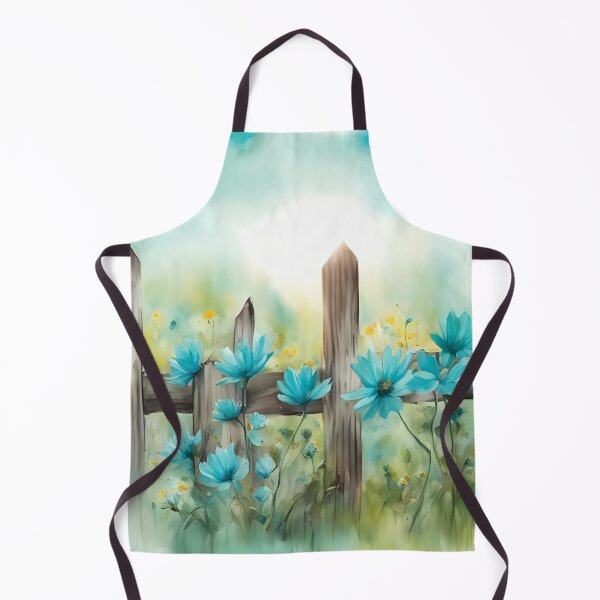 Item preview, Turquoise Flowers by Wooden Fence designed and sold by CalmnessbyChoice.