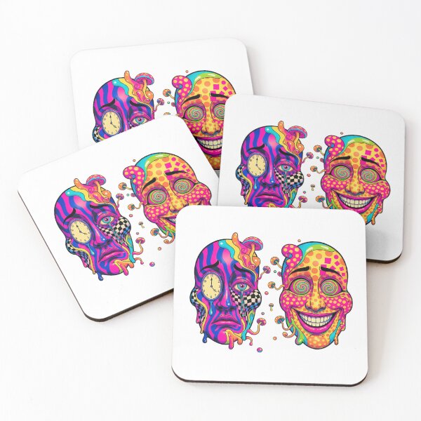 Item preview, PSYCHEDELIC DUALITY MELTING TRIPPY FACES GROOVY ART designed and sold by MythAndMotion.