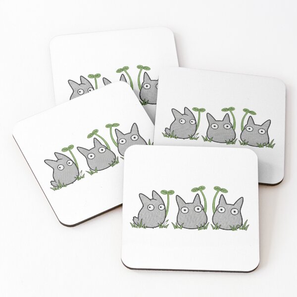 Item preview, Chibi Totoro & White Totoro with Big Leaves - Studio Ghibli Inspired designed and sold by tarzbol.