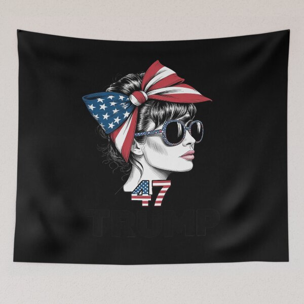 Item preview, Trump Girl Messy Bun Alabama For Trump American Flag  designed and sold by RsFilsingerArt.