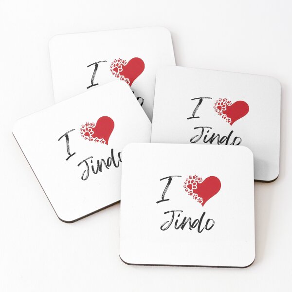 Item preview, I Love Jindo T-Shirt - Jindo Paw Print Heart Design Tee - Cute Dog Lover Gift designed and sold by jinaru3.