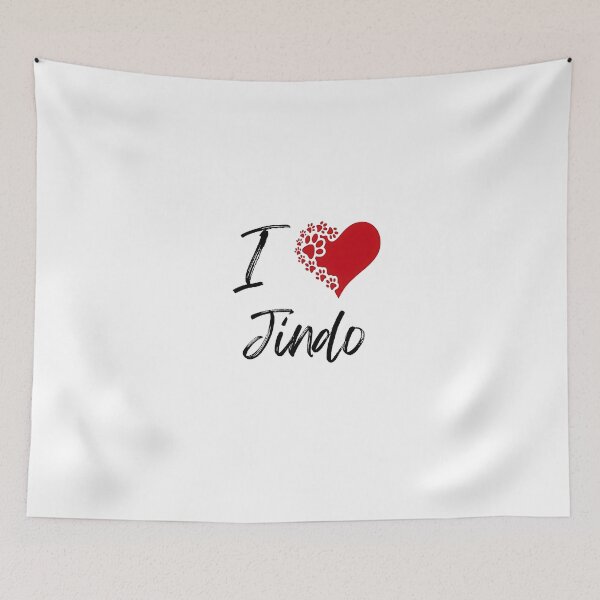 Item preview, I Love Jindo T-Shirt - Jindo Paw Print Heart Design Tee - Cute Dog Lover Gift designed and sold by jinaru3.