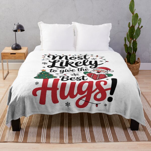 Item preview, Most Likely to Give The Best Hugs Christmas designed and sold by BakeryDozen.