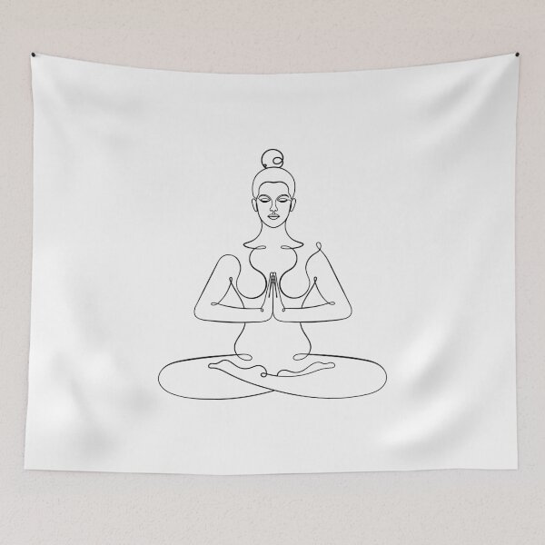 Item preview, Aesthetic Easy Pose - Suskasana - One Line Drawing designed and sold by altandesign.