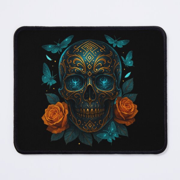 Item preview, Butterfly skull with roses designed and sold by LaNadaYFundante.
