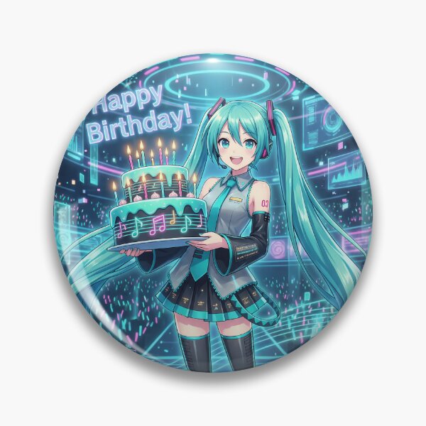 Item preview, Miku Wishing You a Happy Birthday designed and sold by DeviantMerch.
