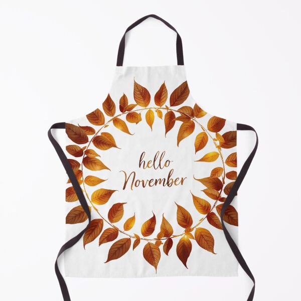 Item preview, Hello November, Autumn Golden Brown Leaves Monthly Calendar Sticker designed and sold by Moodune.