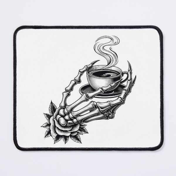 Item preview, Death Before Decaf Skeleton Hand Holding Coffee designed and sold by oynipshop.