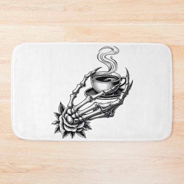 Item preview, Death Before Decaf Skeleton Hand Holding Coffee designed and sold by oynipshop.