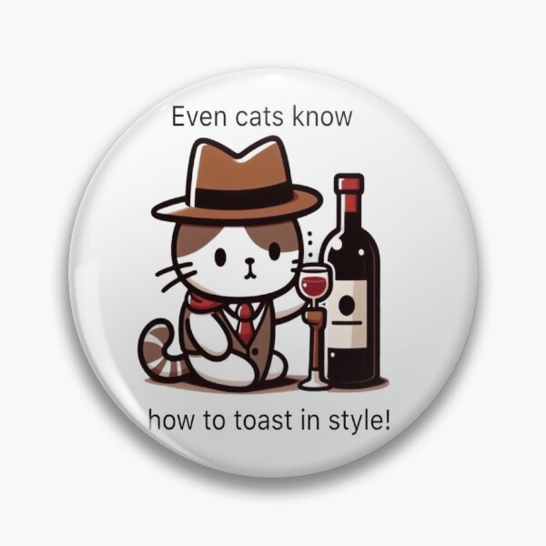 Item preview, Classy Wine Cat Kawaii Toasting Meme designed and sold by BigBlueArt.