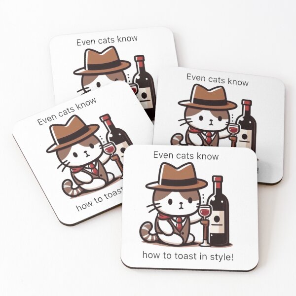 Item preview, Classy Wine Cat Kawaii Toasting Meme designed and sold by BigBlueArt.