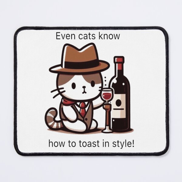 Item preview, Classy Wine Cat Kawaii Toasting Meme designed and sold by BigBlueArt.