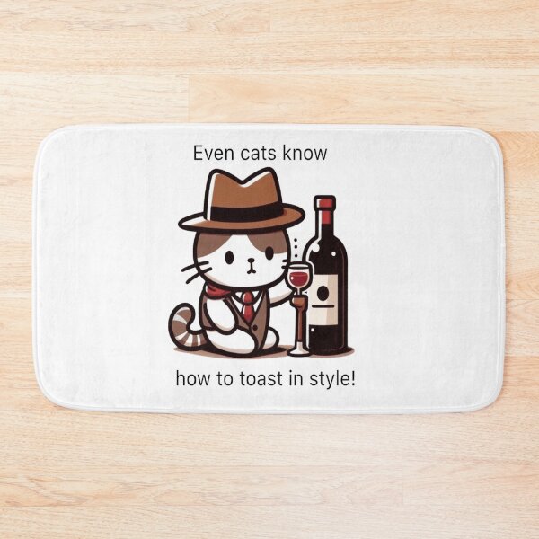 Item preview, Classy Wine Cat Kawaii Toasting Meme designed and sold by BigBlueArt.